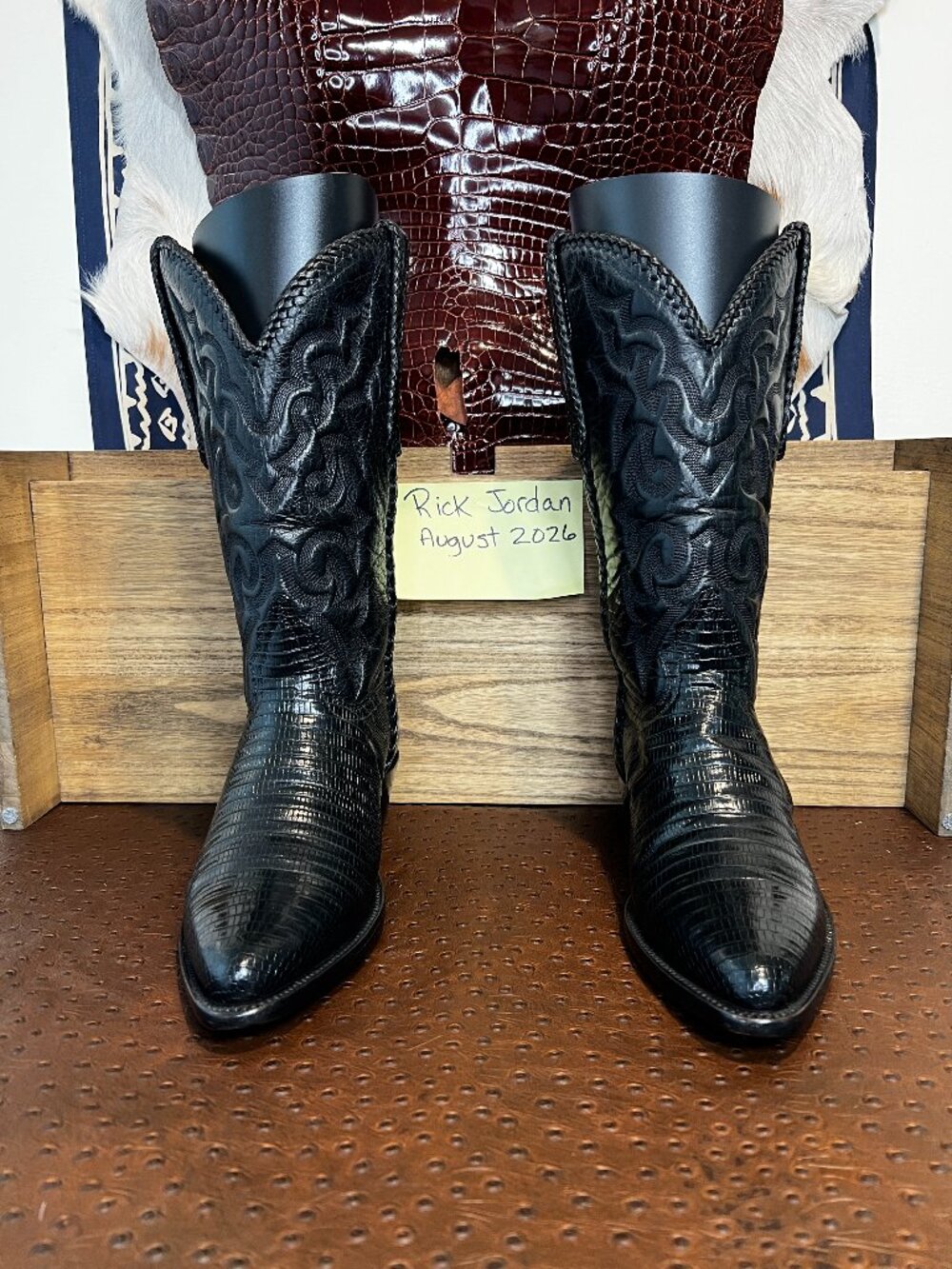 Star by Liberty Boot Co. Black Lizard Cowboy Boots in Men's Size 8D